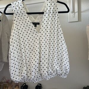 Small Banana Republic white w/ black polkadots blouse
